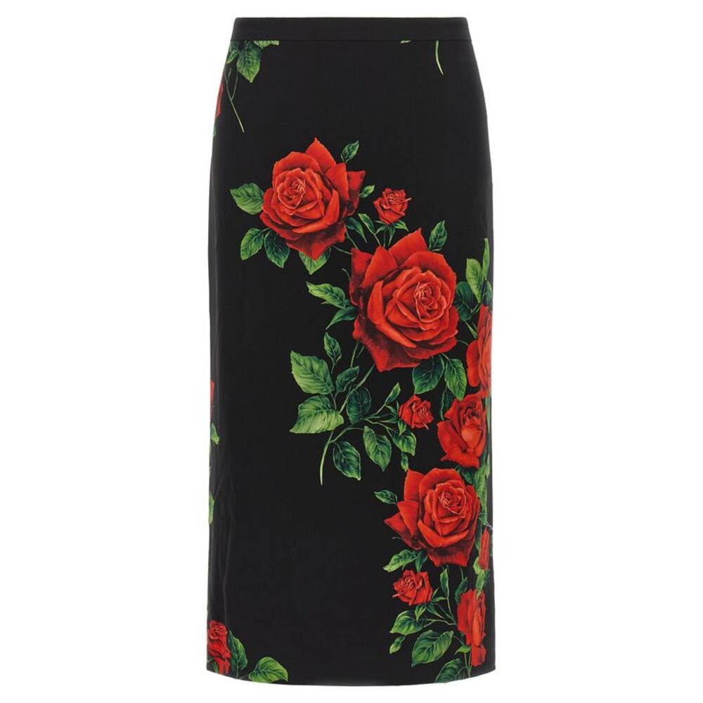 Dolce & Gabbana Black Silk Midi Women's Skirt